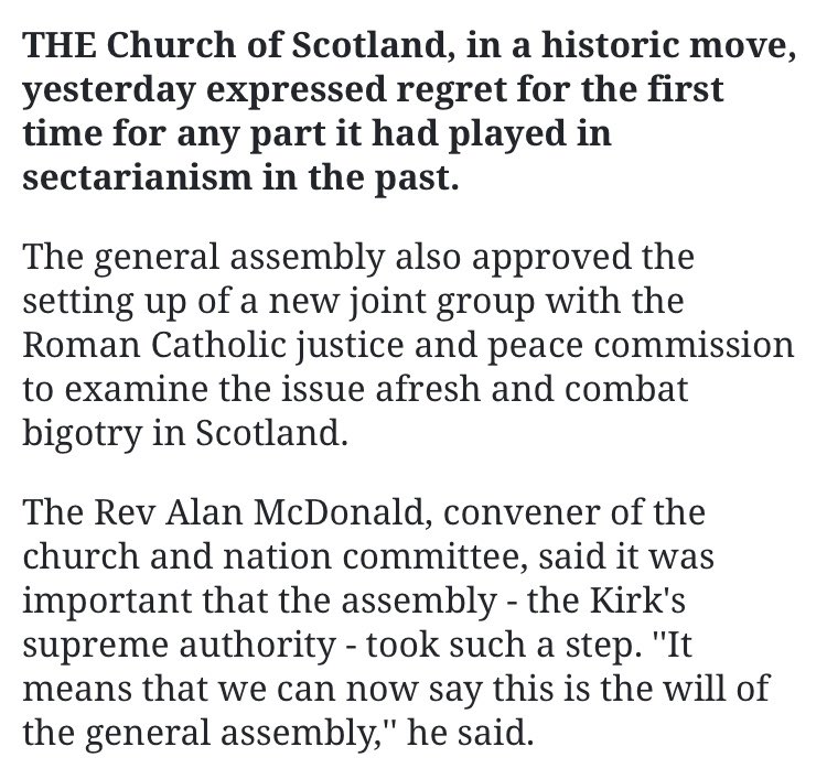 22)In 2002 the Church of Scotland apologised for Menace Of The Irish Race.