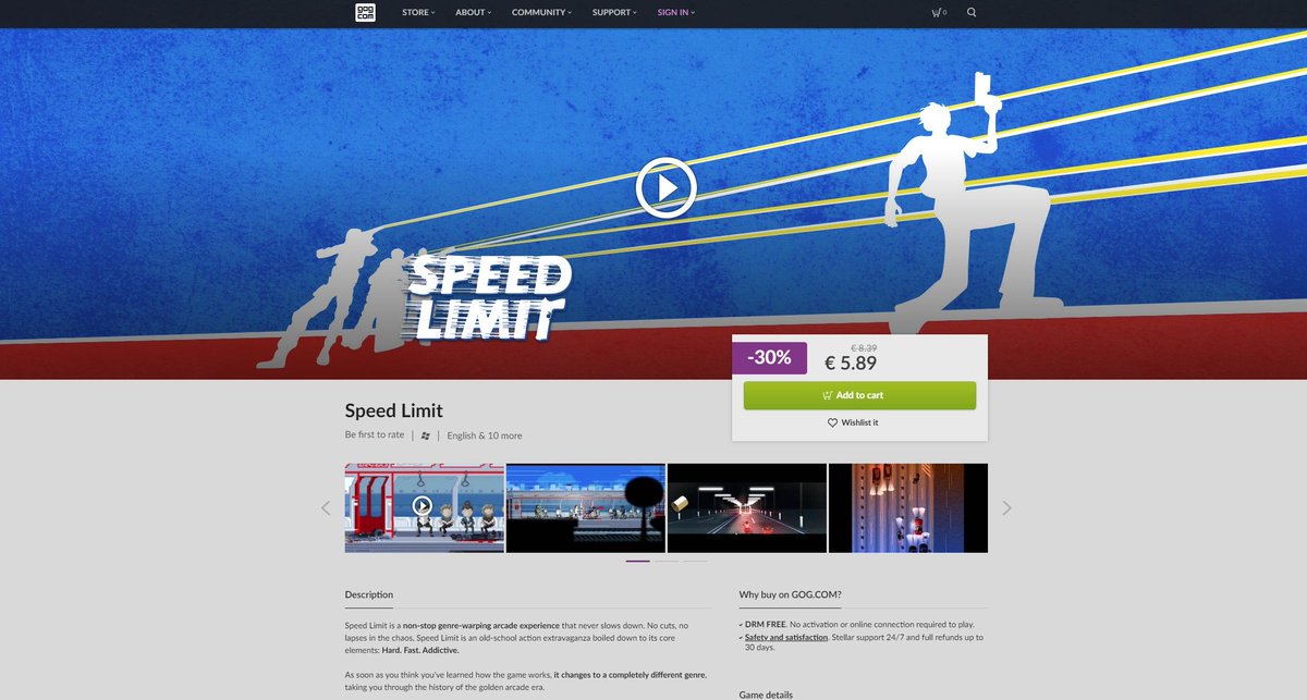 BIG NEWS!!! Speed Limit is now available on <a href="/GOGcom/">GOG.COM</a> with an exclusive 30% launch discount!!! 🤩🤩🤩🤯🤯🤯

GET. IT. NOW!!! 👉👉👉 buff.ly/3nyA272

#SpeedLimitGame #GOG #indiedev #indiegame #Retro #Retrogaming
