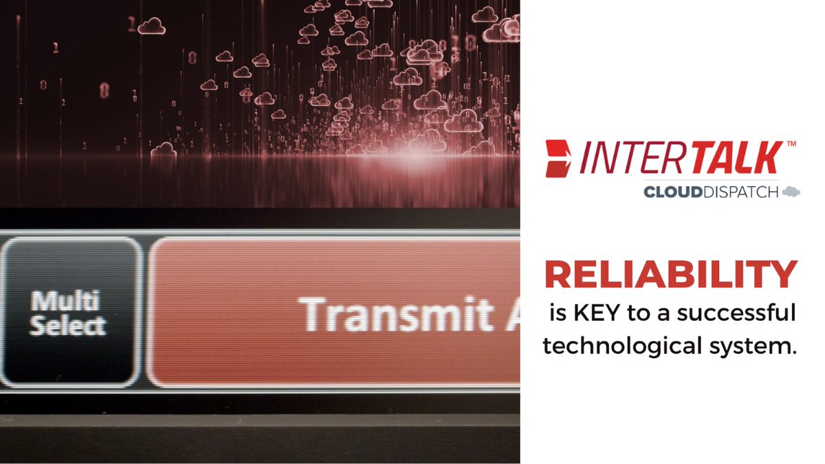 InterTalk's tweet image. Reliability is KEY to a successful technological system. With InterTalk cloud dispatch, our architecture minimizes disruption risk through geo-diversity and geo-redundancy. Read about our cloud technology here: mtr.cool/sczpmdfgat #clouddispatch #dispatchtechnology #cloud