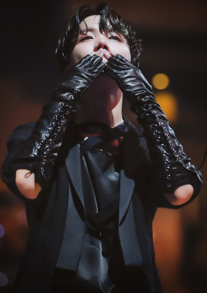 hoseok with leather gloves