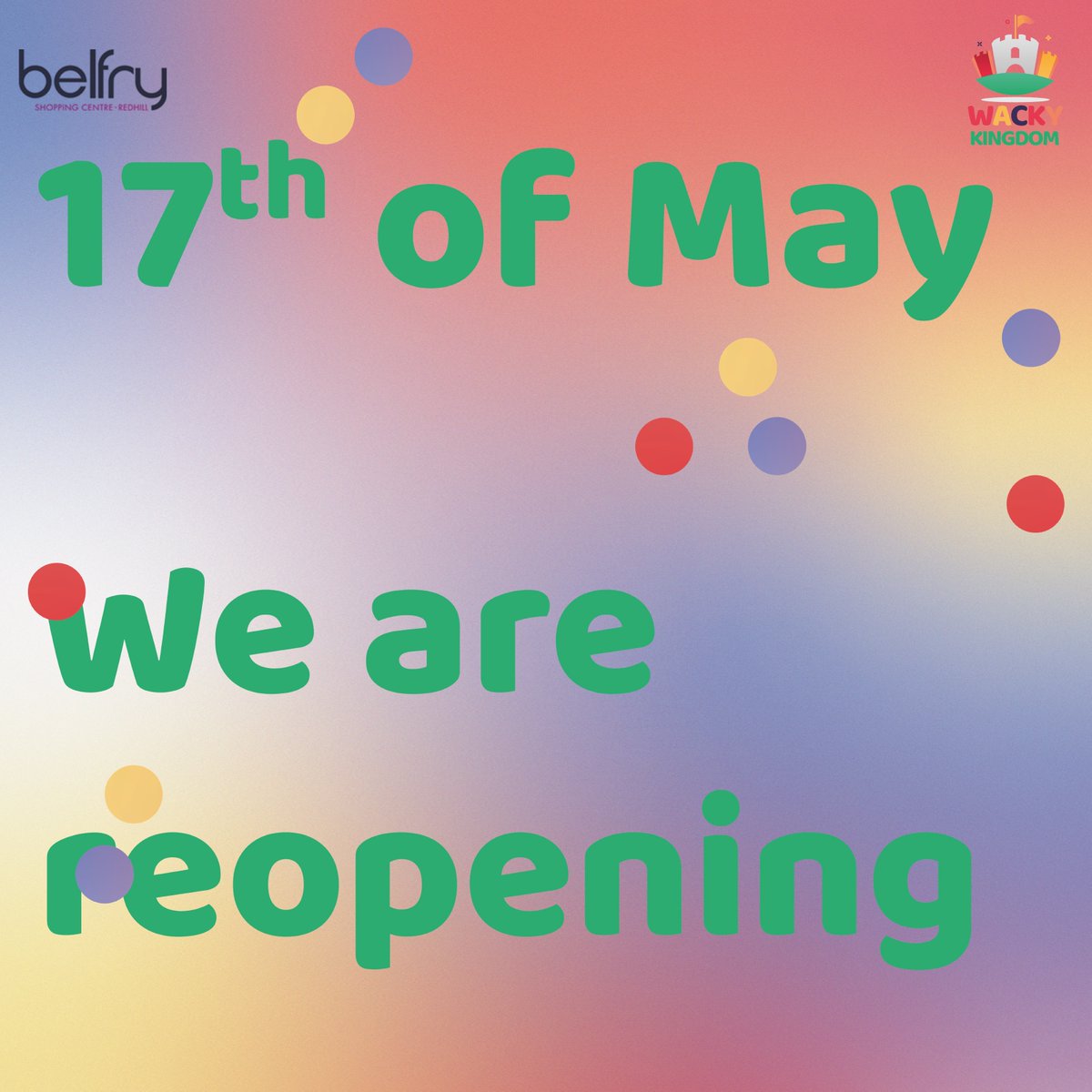 WE ARE BACK ON THE 17th OF MAY! Everyone here at Wacky Kingdom just cannot wait to see you all! Head over to our website now to book your tickets ready for reopening! 

wackykingdom.com/buy-tickets