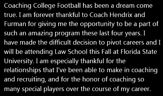 Peter__Lusk's tweet photo. Thank you @PaladinFootball and @fuOline! https://t.co/6yWSAf2SgZ