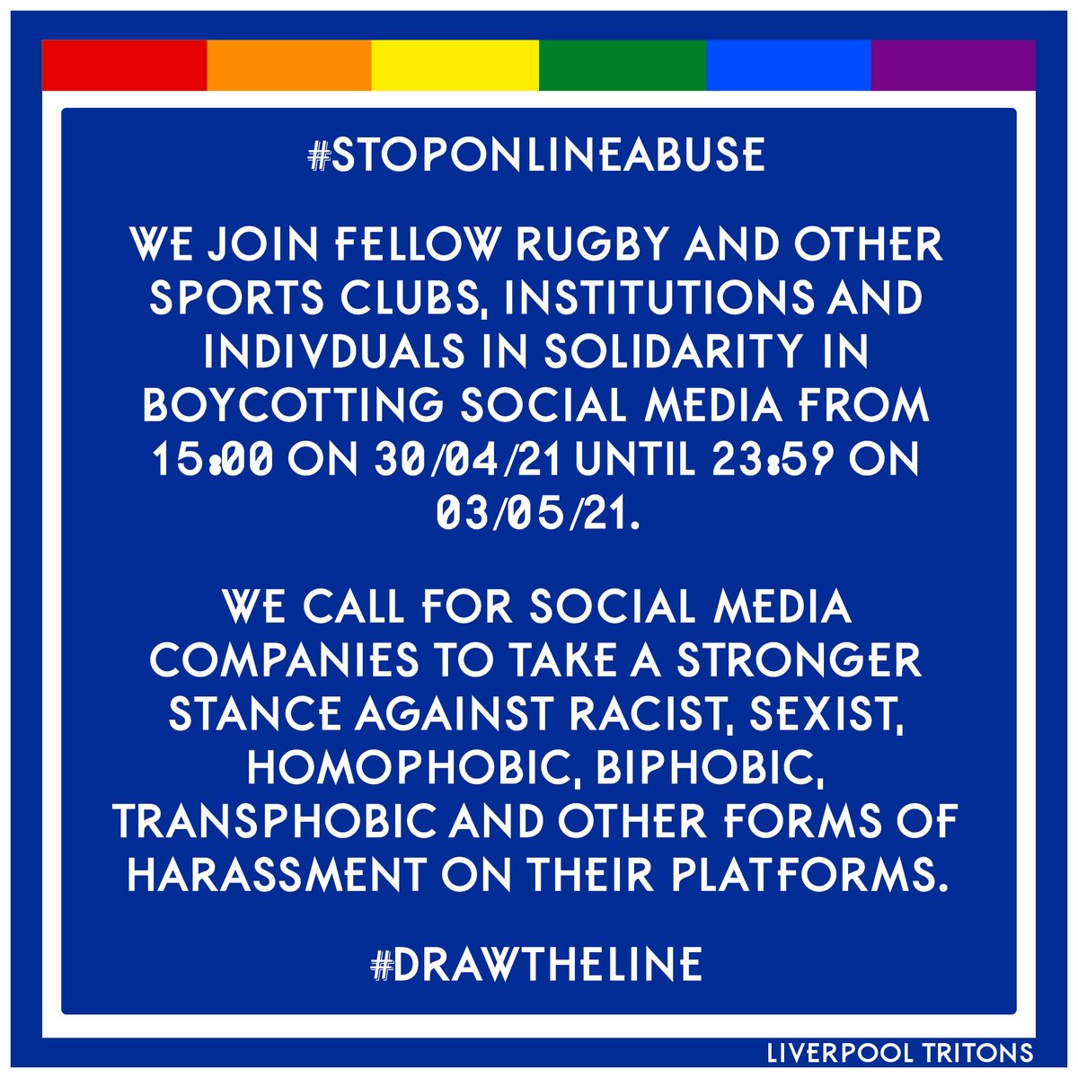 O2Tritons's tweet image. We stand together. #stoponlineabuse #DrawTheLine