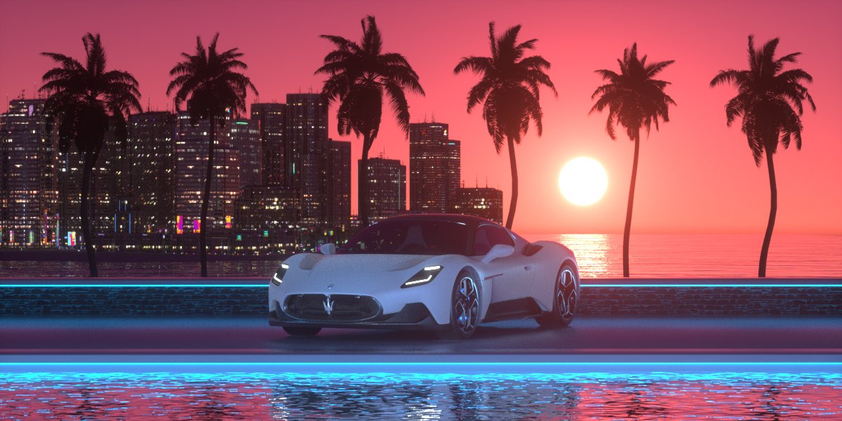 The sun may set but the MC20 is a light that never goes out. 
Cristóbal Maldonado’s captivating #MaseratiArt, featuring his dreamy interpretation of the #MaseratiMC20.
instagram.com/maldo_95/
#Maserati