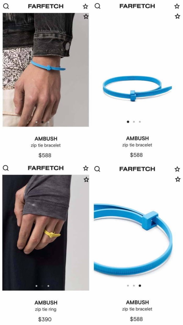 人気商品 AMBUSH 結束バンドブレスレット econet.bi