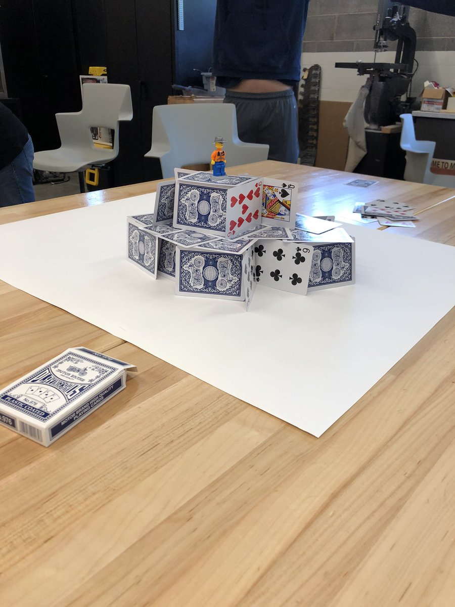 MichaelHaydn4's tweet photo. Engineering Card towers this morning @OFCSSuper @OFHSLeoSpagnola @polariscareer @PLTWorg https://t.co/u33xa2Fp7T