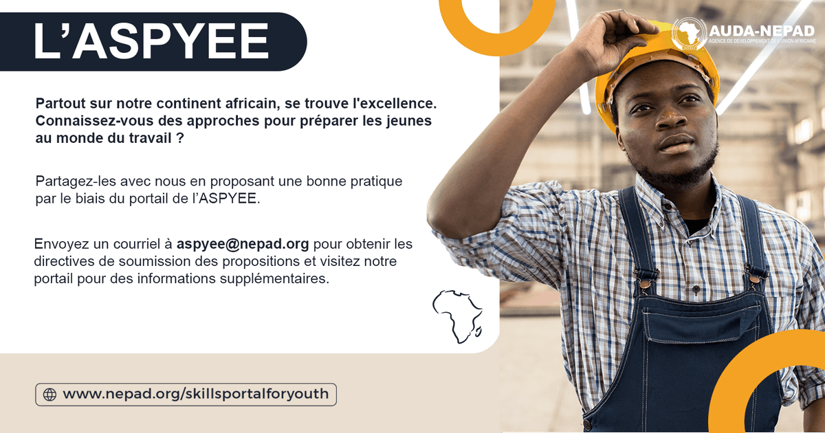 NEPAD_Agency's tweet photo. L’ASPYEE invite les institutions à partager des exemples de bonnes pratiques 
#ASPYEE #Agenda2063 https://t.co/99BOGrBNEs