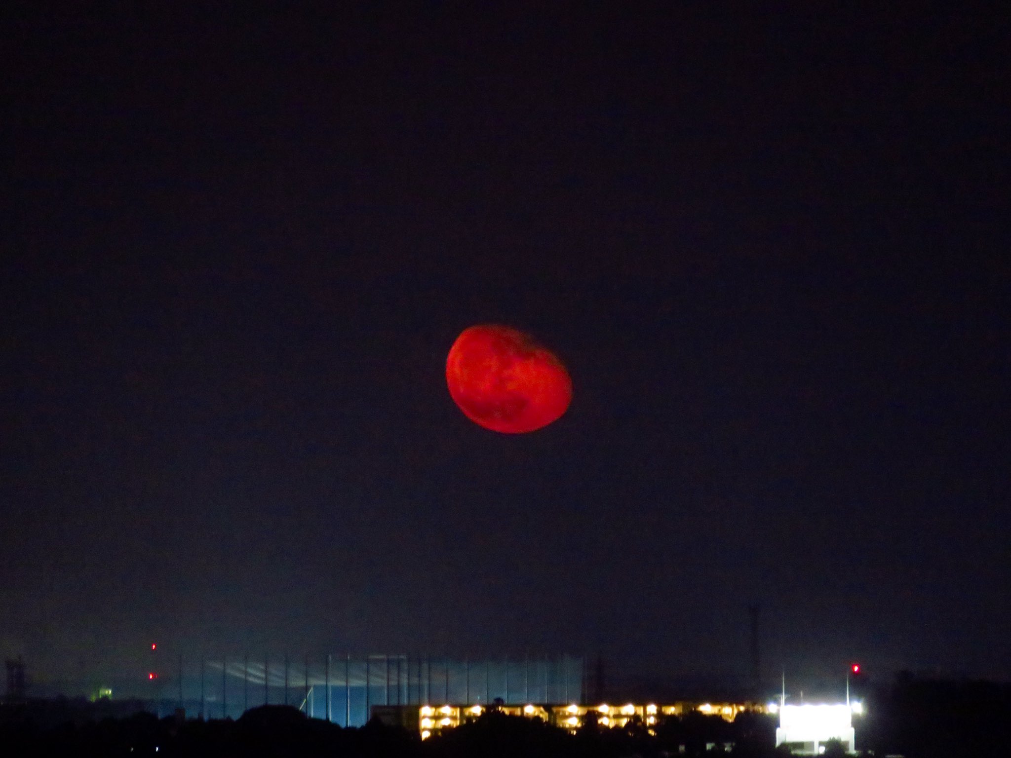 荒木健太郎 赤い月が夜空に昇ってきました T Co Jo6kizx0jn Twitter