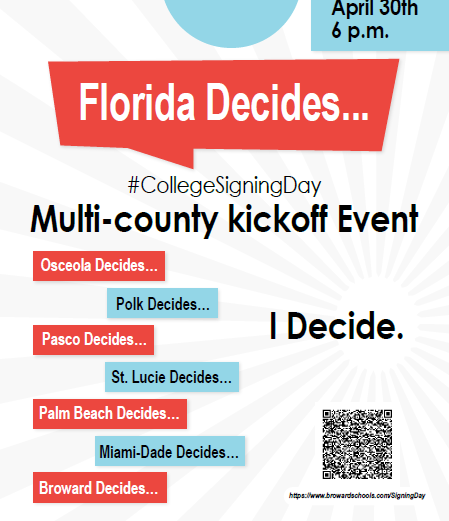 Counselor_BRACE's tweet photo. Seniors are you ready? We are kicking off our Multi Florida District College and Career Signing Day event!!!  Celebrities will be talking to you! You do not want to miss this opportunity, 6pm today! #BetterMakeRoom #Floridadecides #Browarddecides #IDecide @browardschools https://t.co/dOhONHAABC