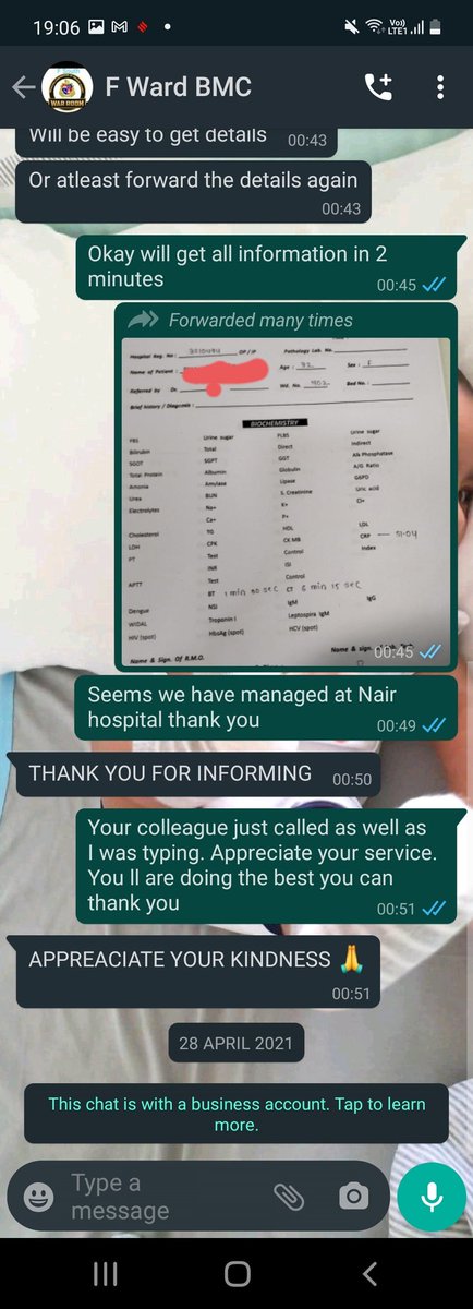 Anant Goenka (@anantgoenka) on Twitter photo One of mom's colleagues called me to help his pregnant 32 yr-old get an ICU. I didn't make any special "calls"..only followed the advertised war room numbers... it took time but was surprised by how efficient <a href="/mybmc/">เคฎเคพเคเฅ Mumbai, เคเคชเคฒเฅ BMC</a> was in communicating and resolving. Patient is doing well now. One of mom's colleagues called me to help his pregnant 32 yr-old get an ICU. I didn't make any special "calls"..only followed the advertised war room numbers... it took time but was surprised by how efficient <a href="/mybmc/">เคฎเคพเคเฅ Mumbai, เคเคชเคฒเฅ BMC</a> was in communicating and resolving. Patient is doing well now.