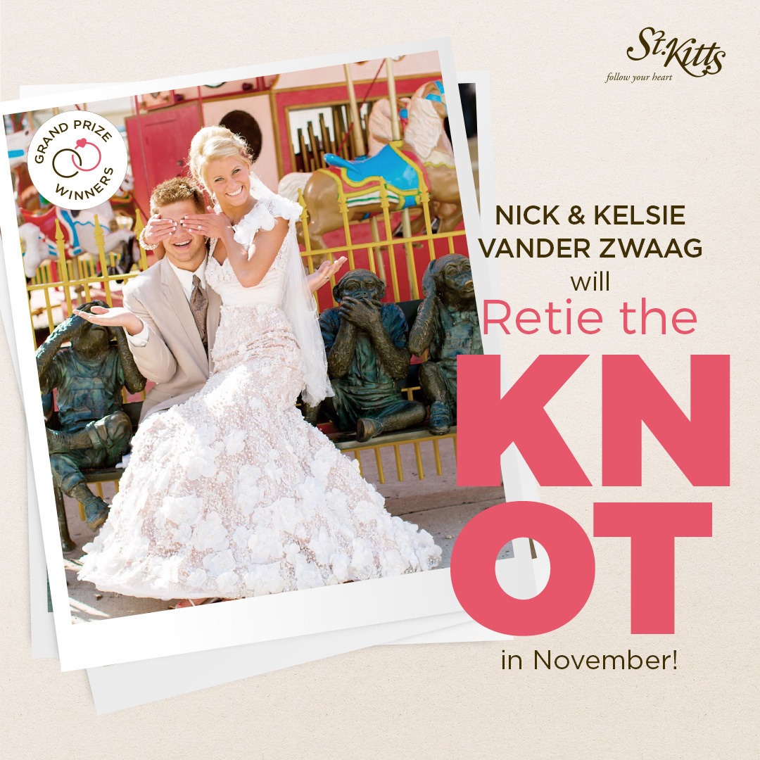 The votes were tallied and the winners of the #RetieTheKnot photo contest are Kelsie and Nick Vander Zwaag!

Congratulations on winning a trip for 2 to St. Kitts to participate in our first ever Group Vow Renewal this November!

#RetieTheKnotcontest
#TogetherInStKitts
#DreamTrip