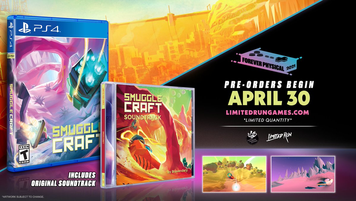 The quest-based hovercraft racing adventure <a href="/smugglecraft/">SmuggleCraft</a> from <a href="/HappyBadgers/">Happy Badger Studio</a> is NOW AVAILABLE for the PS4 on limitedrungames.com!

This game is available in limited quantity as a Standard Edition or as part of a CD Soundtrack Bundle. More in our final batch at 6 PM ET!