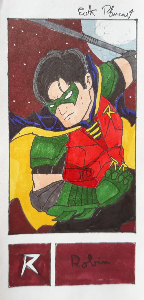 ErikPlanDart's tweet photo. R : Robin
.
.
.
.
#abcfanart #abcfanartchallenge #abcchallenge #robin #batman #dickgrayson #robinbatman #dc #dccomics #dccomicsrobin #titan #teentitans #teentitansgo #teentitansfanart #robinfanart #teentitansrobin #fanart #draw #artdrawing #dickgraysonrobin #originalart #artwork https://t.co/xYRv0FAJjc