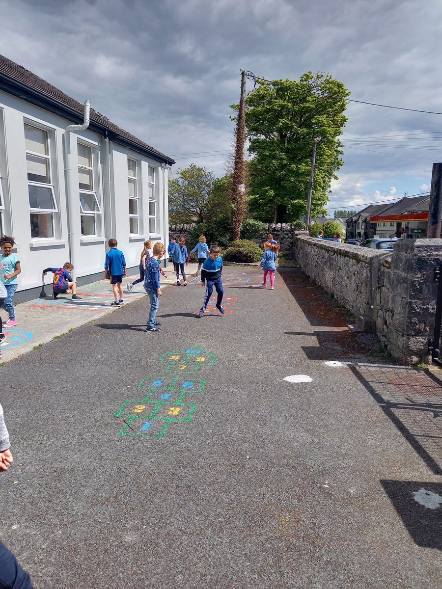 Second class enjoying the playground markings <a href="/kinvarans/">Kinvara NS</a> <a href="/Claresports/">Clare LSP</a> <a href="/ActiveFlag/">Active School Flag</a>