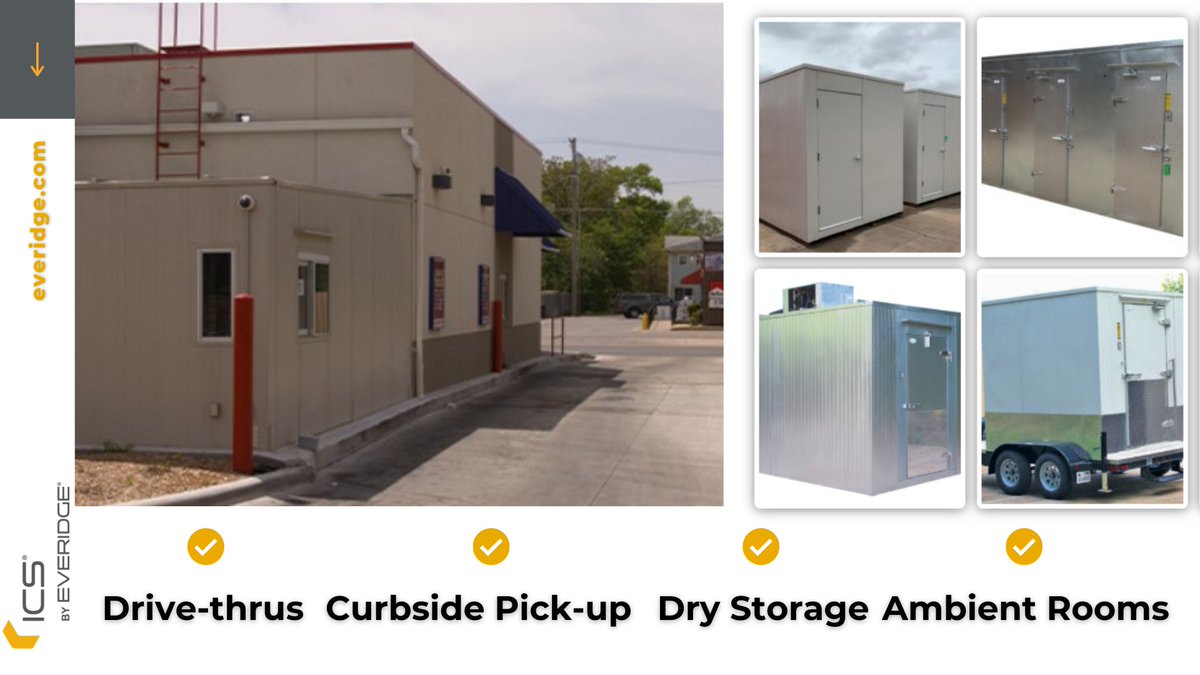 No matter your application, ICS by Everidge does it all – indoors or outdoors.

➡️Drive-thrus
➡️Curbside Pick-up
➡️Dry Storage
➡️Ambient Rooms
.
#Everidge #walk-in #cooler #freezer #drivethru #drystorage #ambientrooms #curbsidepickup #ICS