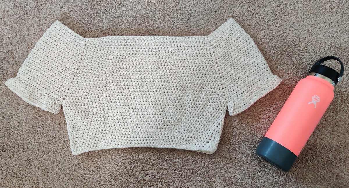 hookedontracey's tweet photo. Off the shoulder crochet crop top made with cotton yarn https://t.co/OCVNDyn0sT