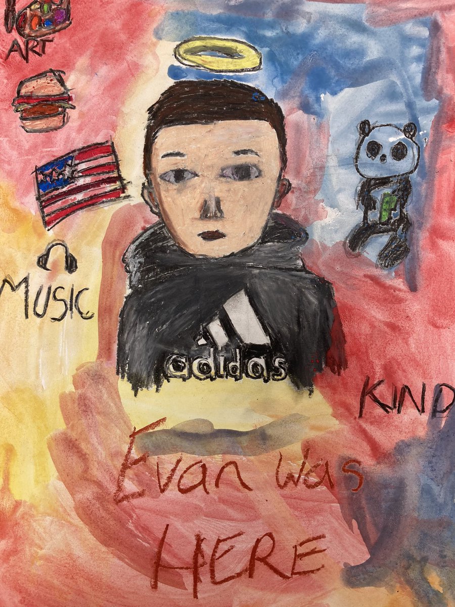 MybostonA's tweet photo. LOVE how these #Basquiat inspired self-portraits came out. 2nd-5th grade students have been working hard on them for weeks. Can’t wait to post them on our hallways @jses_stallions. #fbisdvisualarts https://t.co/OI9aY20FtF