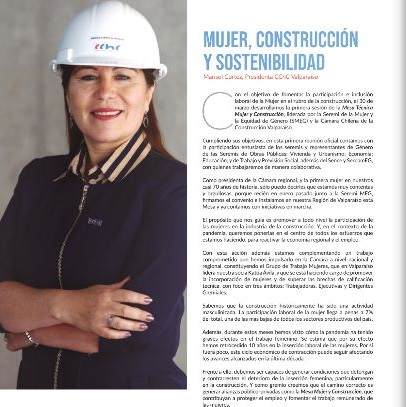 CChCValparaiso's tweet image. Nuestro propósito es promover a todo nivel la participación de la Mujer en la construcción. Y, en esta pandemia, ponerlas en el centro nuestros esfuerzos x reactivar la economía y el empleo: Marisol Cortez, Pdta @CChCValparaiso
@CamaraCChC @CostaMagazine👇
costamagazine.cl/mujer-construc…
