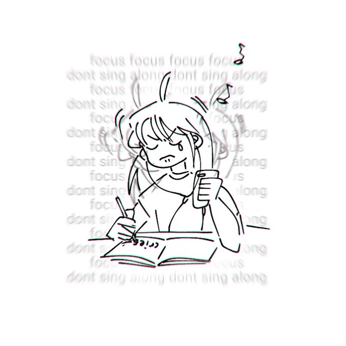 visual representation of me doing my homework while listening to music 
