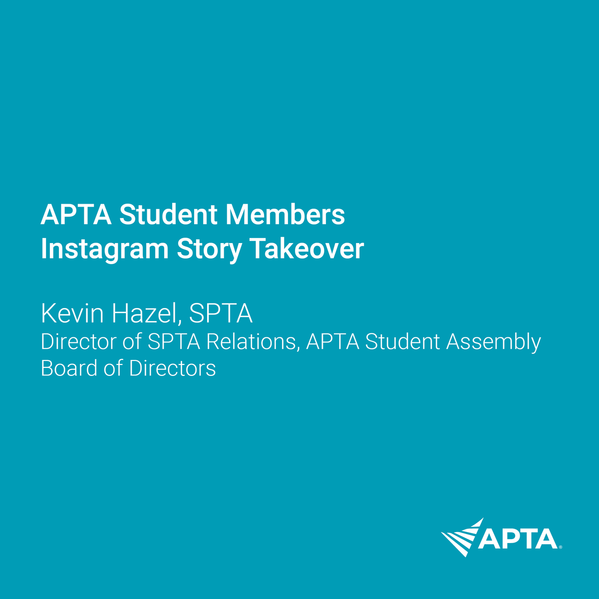 APTAStudents's tweet photo. Get to know your Student Assembly Board of Directors! Be sure to check out our Instagram stories today to hear more from your Director of SPTA Relations, Kevin Hazel, SPTA.

#APTAStudents #SABoD https://t.co/TCGSq9z8lV