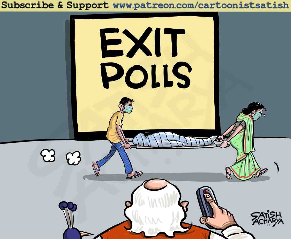 satishacharya's tweet photo. Exit Polls! #COVIDEmergency #exitpolls2021 https://t.co/nB3zz1B0nK
