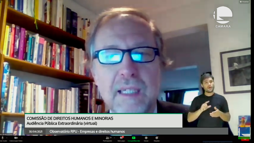Imagem de participação de chefe da ONU Direitos Humanos na América do Sul em evento virtual com a Câmara dos Deputados do Brasil