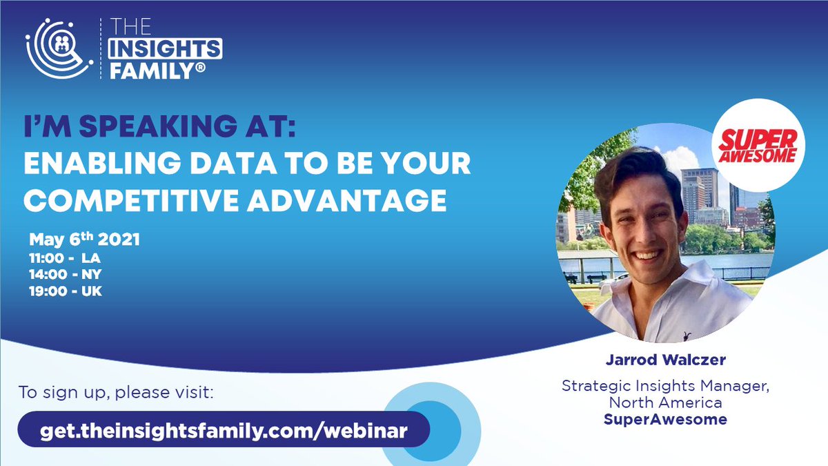 SuperAwesome (@gosuperawesome) on Twitter photo The kids and family landscape is changing rapidly. In this <a href="/InsightsFamily/">The Insights Family</a> #webinar, join industry experts, including Jarrod Walczer, Strategic Insights Manager at SuperAwesome, to learn how to translate data into actionable insights. Register today: bit.ly/3vvaYkd The kids and family landscape is changing rapidly. In this <a href="/InsightsFamily/">The Insights Family</a> #webinar, join industry experts, including Jarrod Walczer, Strategic Insights Manager at SuperAwesome, to learn how to translate data into actionable insights. Register today: bit.ly/3vvaYkd