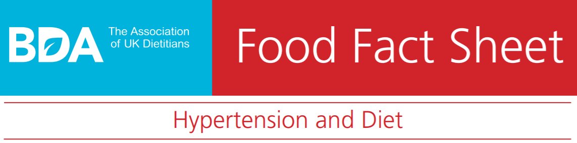Today is World Hypertension Day. Check out <a href="/BDA_Dietitians/">British Dietetic Association</a> fact sheet on hypertension and diet which details ways that we can help to control our blood pressure bit.ly/3v2Ugsd
