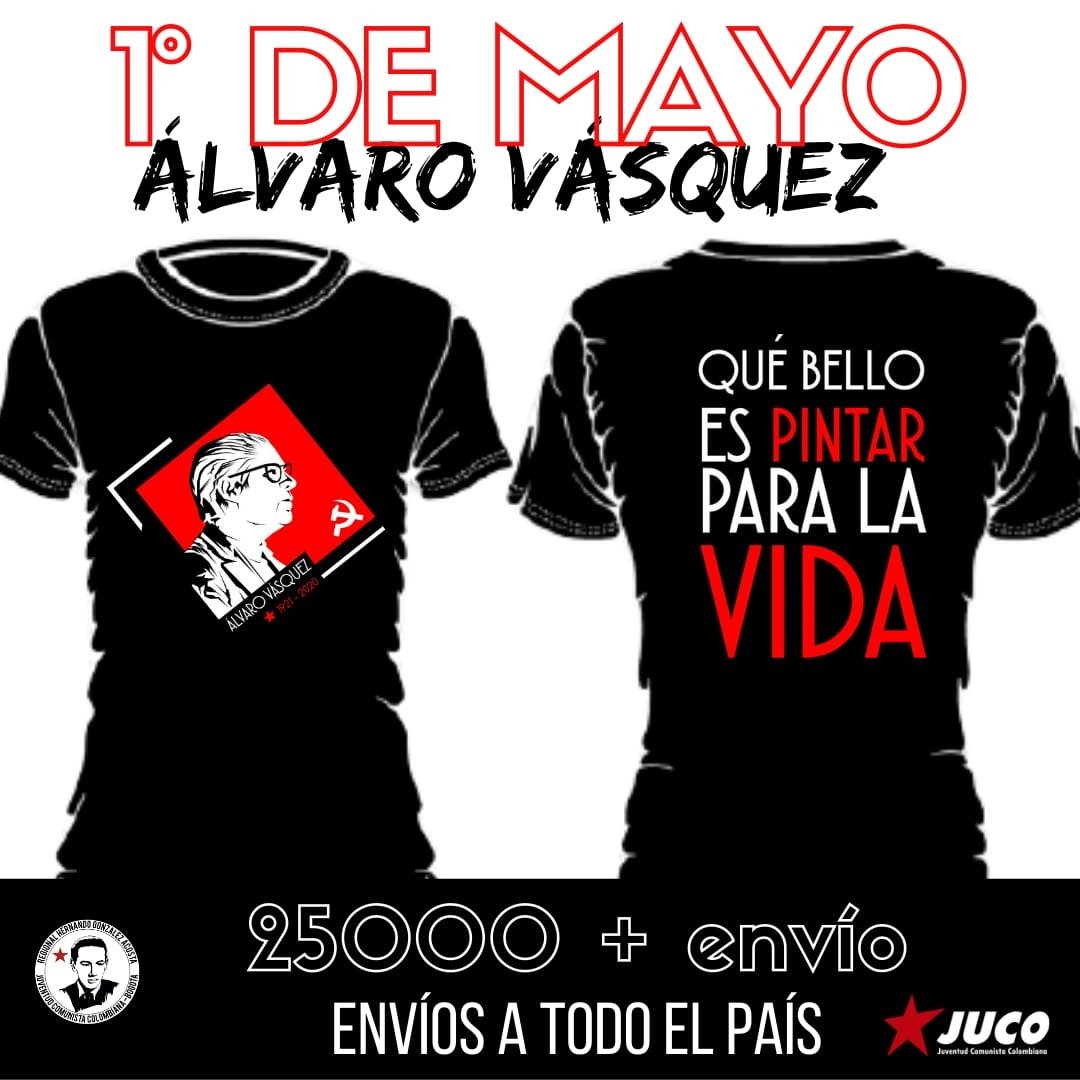 Porque #ElParoNoPara y se viene el #1DeMayoCombativo sacamos nuestra camiseta recordando al camarada Álvaro Vásquez del Real. ¡Hacemos envíos a todo el país! Contacto por DM. 
#ParoNacionalIndefinido