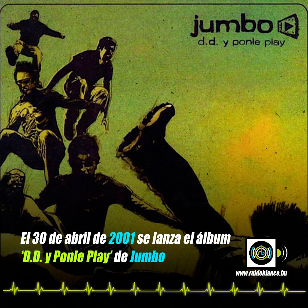 Hoy cumple 20 años el ‘D.D y ponle Play’ de @Jumbo_Mx , seguro recuerdas ‘Cada vez que me Voy’ o ‘Rockstar’ 🎼💿🎸 ¿Qué hacías mientras se lanzaba ‘D.D y Ponle Play’😎 #RuidosdeAniversario