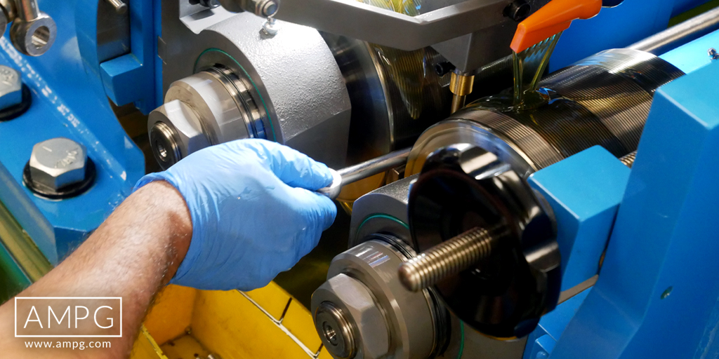 AMPG_USA's tweet image. AMPG&apos;s new Tesker 236E #ThreadRoller now allows us to #manufacture 1-1/4” threads in 316 Stainless and other exotic materials to be done in-house.