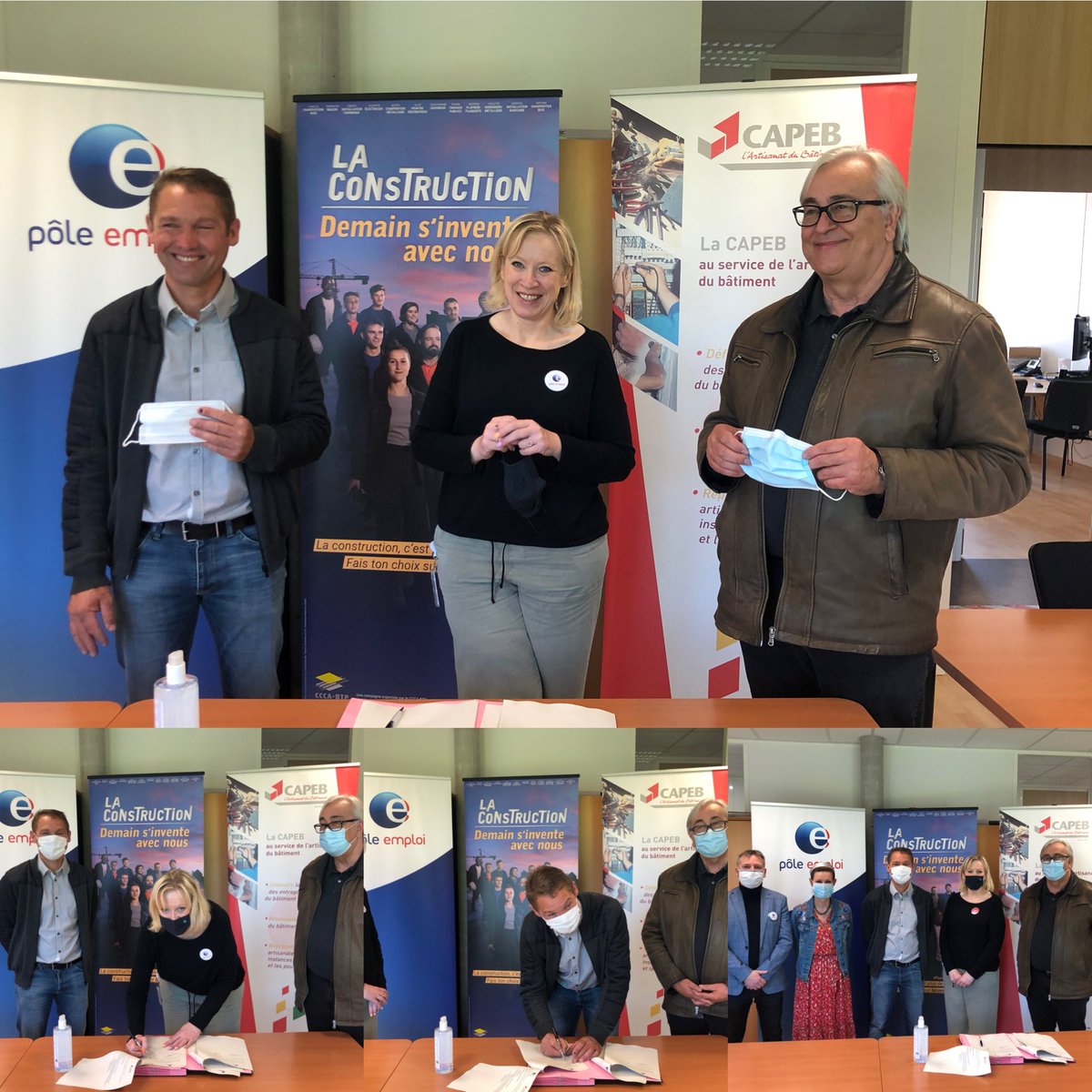 #Capeb #Pole emploi Une signature de convention à la maille départementale #Somme pour permettre aux artisans du bâtiment #capeb de trouver des profils qualifiés. De belles opportunités en perspective !