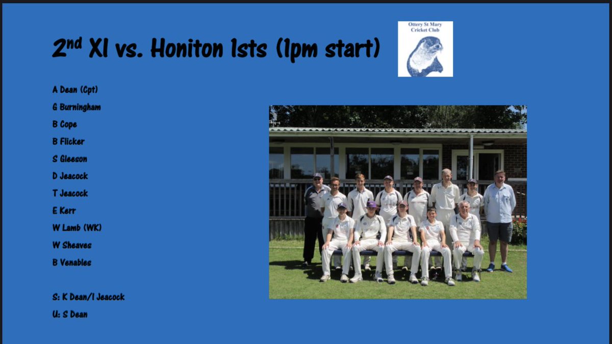 How we line up for Week One of the Devon League season #cricketisback #otters #backatit #devoncricket