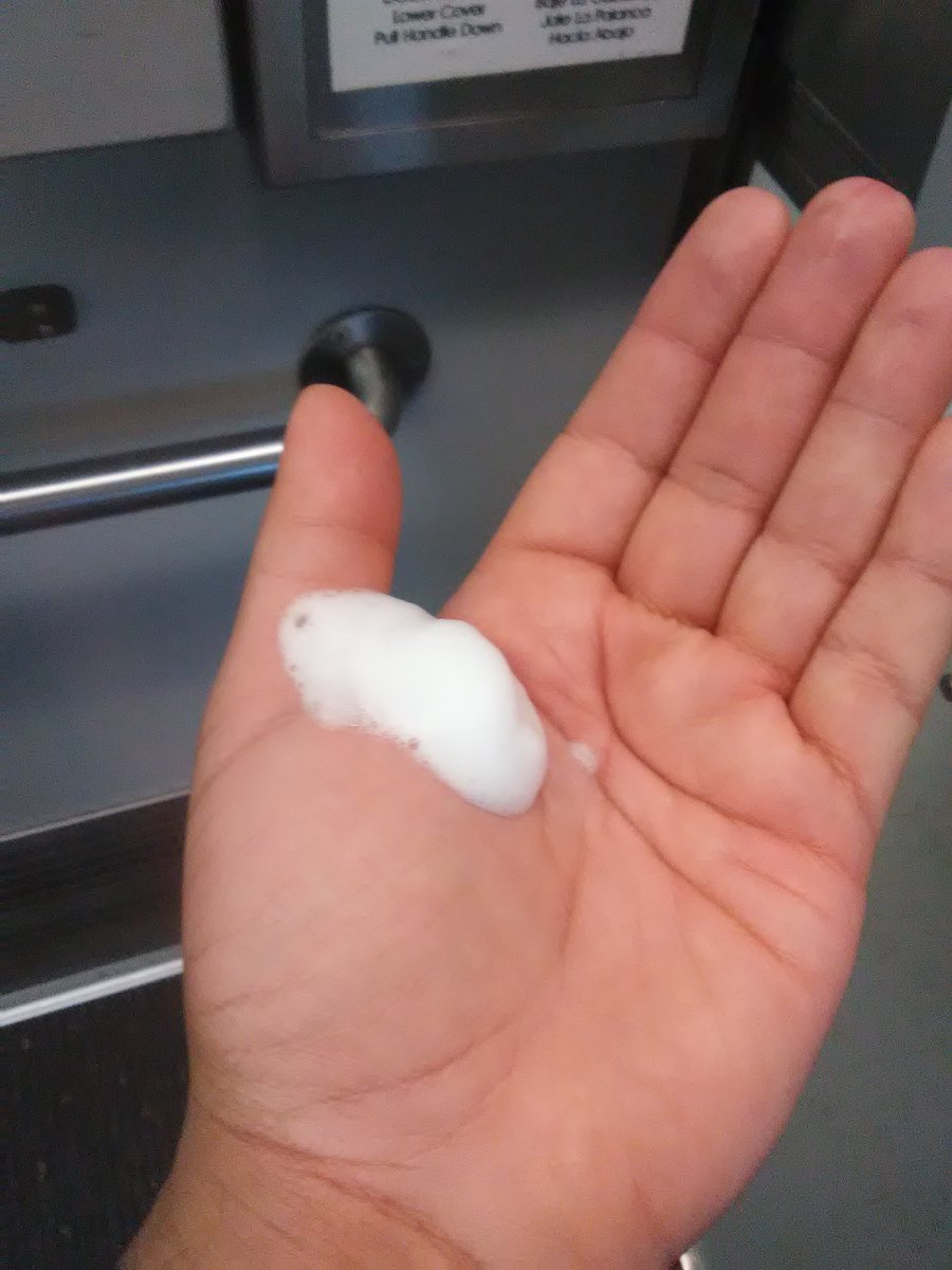 SurvJourno's tweet photo. For months, @dartmedia has been using regular foam soap that looks like sanitizer. https://t.co/z8nXOx0wNI