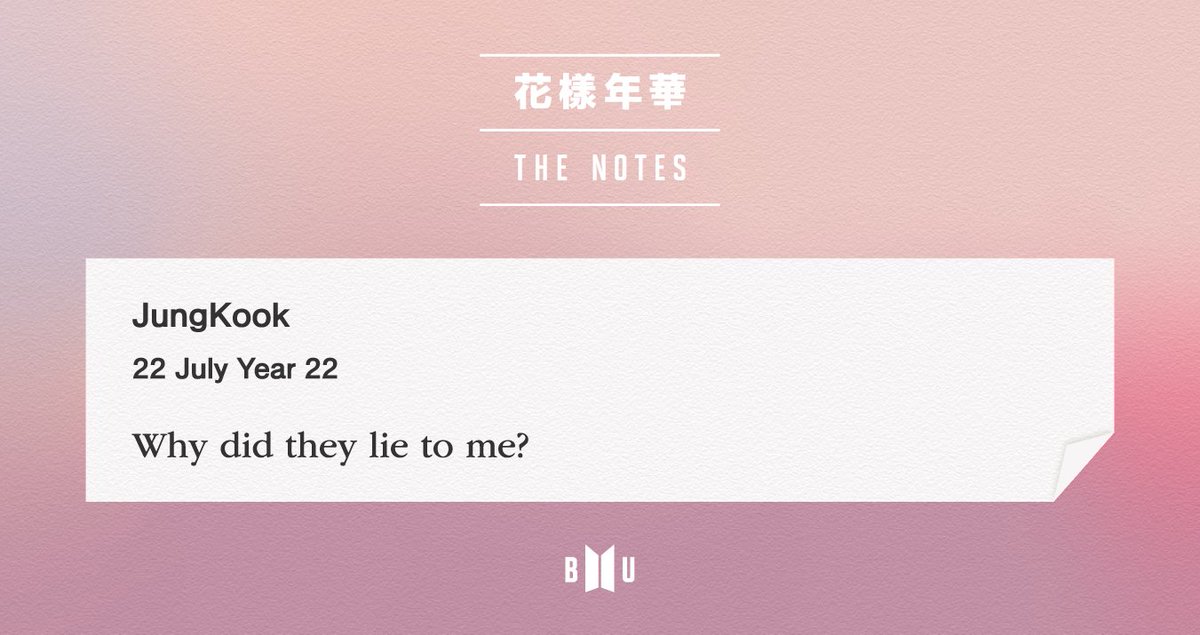  The Notes 2JJK personality became colder. He suspects KSJ from the beginning, as in his memories it was a familiar car. Since during this timeline the rest of the boys are more invested on helping KSJ finding the MOS, leaving JJK out of everything, JJK also suspects them.