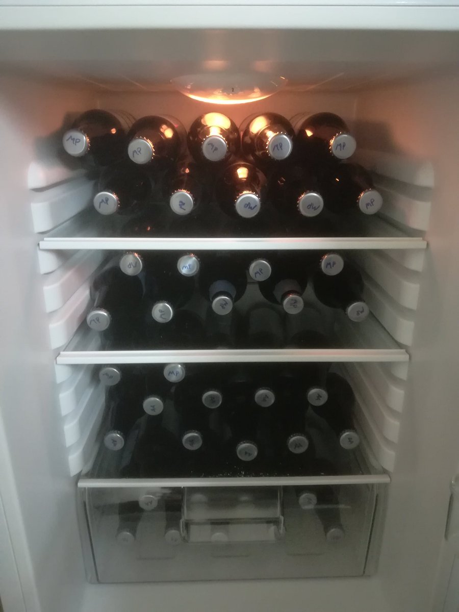 WorldWebb's tweet photo. Achievement Unlocked: A full beer fridge of Webbräu! 

#HomeBrew #AmberAle #MochaPorter https://t.co/9sMsR2nOhd
