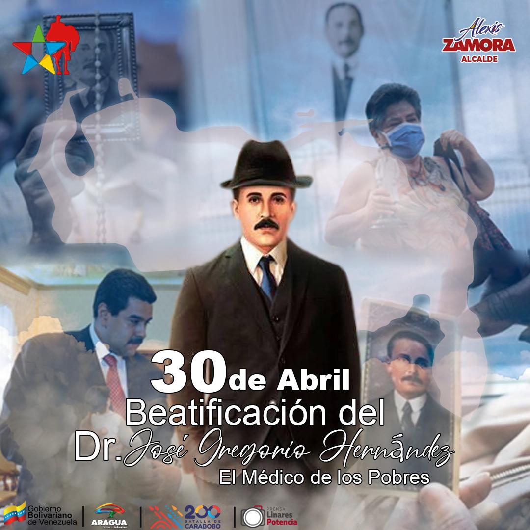 #30Abril Día de júbilo nacional, nos unimos a la celebración por la Beatificación del médico de los pobres, José Gregorio Hernández, quien con su acción y compromiso dejó un gran legado al pueblo venezolano.
#BeatoDelPueblo
#SabemosComoHacerlo
<a href="/RMarcoTorres/">Rodolfo Marco Torres</a> <a href="/PartidoPSUV/">PSUV</a>