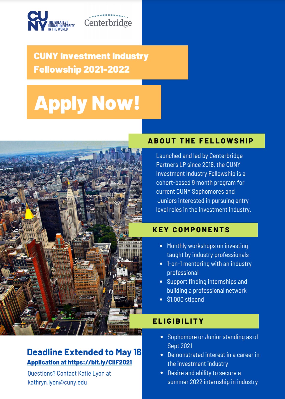 Cuny Fall 2022 Schedule تويتر \ Magner Career Center على تويتر: "The Cuny Investment Industry  Fellows Program Is Currently Recruiting Undergraduates Who Will Be  Sophomores And Juniors In Fall 2021. The Deadline To Apply Is May