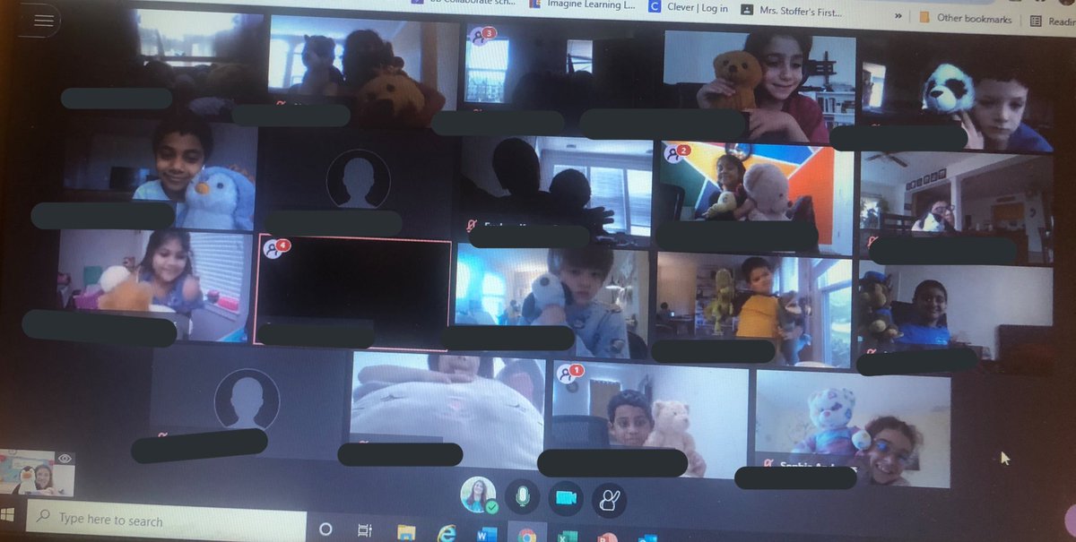 FES_Stoffer's tweet photo. Another filled marble jar! The class earned a stuffed animal share! So fun seeing their faces and their special friends. #virtualrewards #marblejar #florisfirst @FlorisSchool https://t.co/H0ypkWhE4w