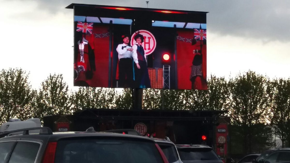 Live theatre with a difference. Horrible Histories in a car park at the NEC!
