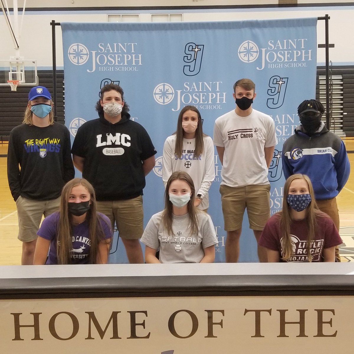 SaintJoeHigh's tweet photo. Congrats to our nine student-athletes signing to compete at the next level today! 

All in all that makes 20 representatives from the Class of 2021 moving onto college athletics.

#WeAreSaintJoe https://t.co/zioXYTKOlz