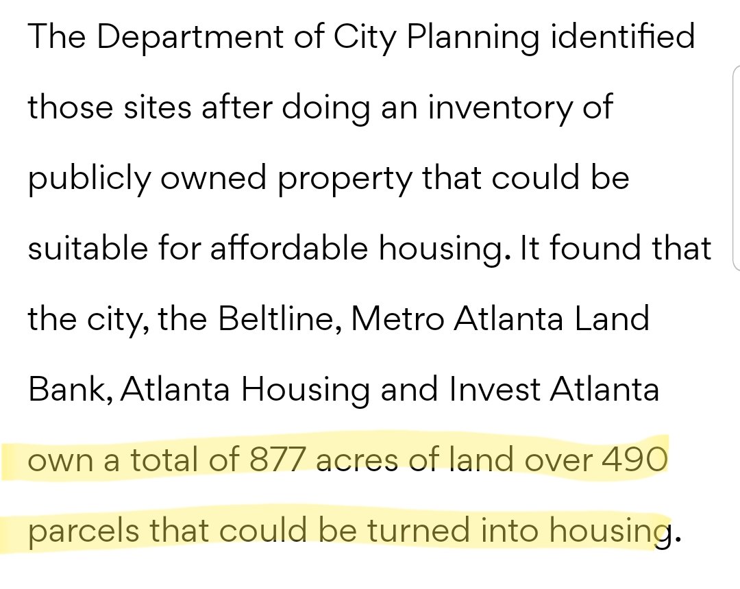 But this initiative isn't new. Many cities have used their land banks and land trusts for affordable housing. There are plenty of parcels available spread amongst the city and all the orgs who push for an "affordable Atlanta for All." 3/