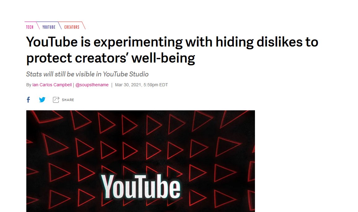 Moderation and promotion aren't only downstream of power. They are also upstream of it. The entity that controls the censorship and promotion functions can isolate all its opponents from each other and unite its supporters. Youtube will start hiding dislikes, for example.