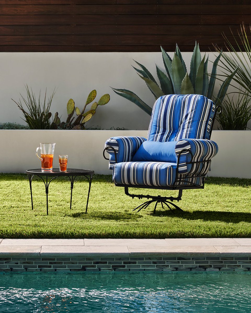 The perfect Friday is sitting outside in our #Terrace Swivel Rocking Lounge Chair paired with a refreshing drink. 😎