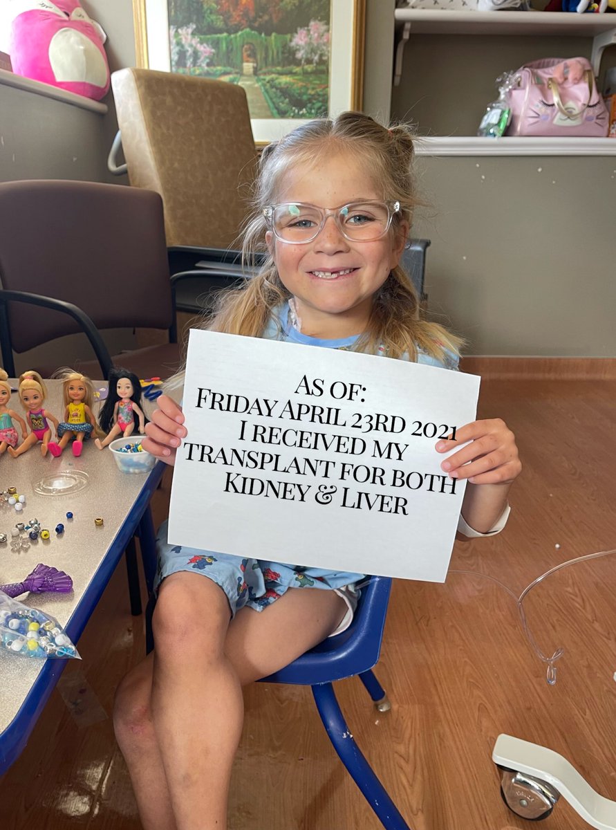 7 year old Nebraska girl Emry gets a new kidney and liver!You can follow her story at m.facebook.com/Emrybrooke/
Say Hi or give her some 💛💗💜💕 so we can see how far her message can travel. Let’s share the love and celebrate life with this brave little girl! 
#DonateLife