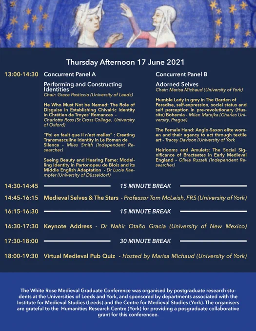 Image from White Rose Medieval Graduate Conference (@WRMedieval)