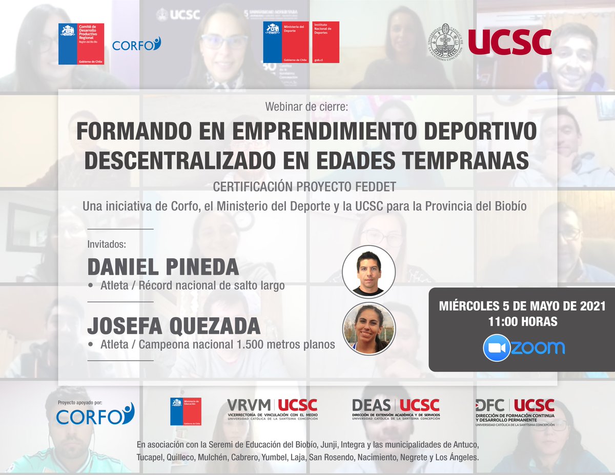Te invitamos a participar del evento de cierre del proyecto🗣 "Formando en Emprendimiento Deportivo y Descentralizado con Edades Tempranas”,
👉inscripciones en: bit.ly/FEDDET👈