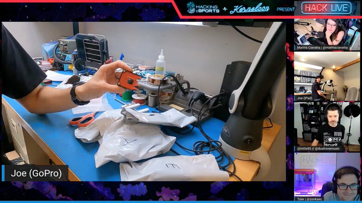 _kernelcon_'s tweet image. Joe Grand unboxing hardware components…. LIVE

Broken memory module covered in epoxy?! Oh no!

@joegrand 
#HackLive
kernelcon.org