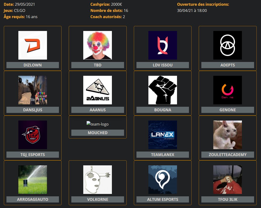 Afti_LAN's tweet photo. Voici la liste des équipes inscrites. sur CS:GO.
Félicitations à vous !! 🎉🎉🎉 https://t.co/gcyR8t3Fj6