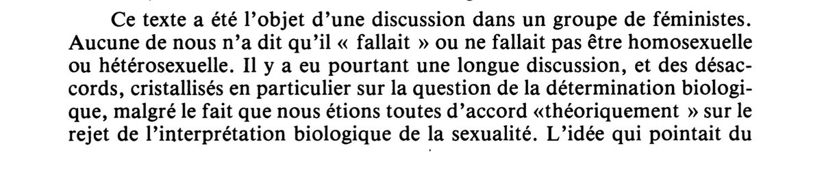 Avant d’être publié, le texte a fait l’objet d’une discussion dans un groupe de féministes. Il y a eu des désaccords, mais aucune n’a dit qu’il “fallait” ou ne fallait pas être lesbienne ou relationner avec des hommes.